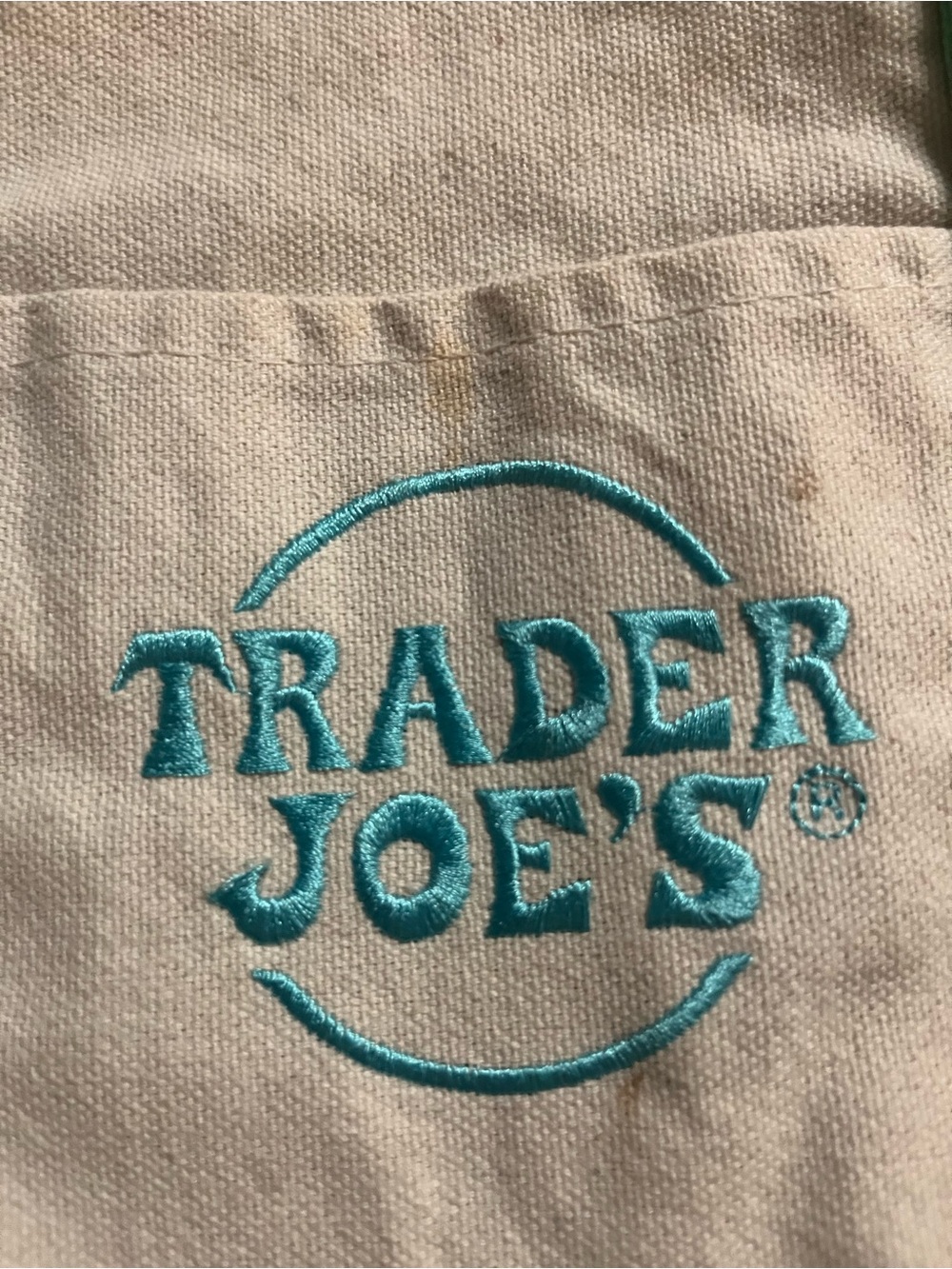 Trader Joe’s Mini Canvas Tote/Lunch Bag Pastel Mint Green Natural Reusable 13” - Picture 2 of 10